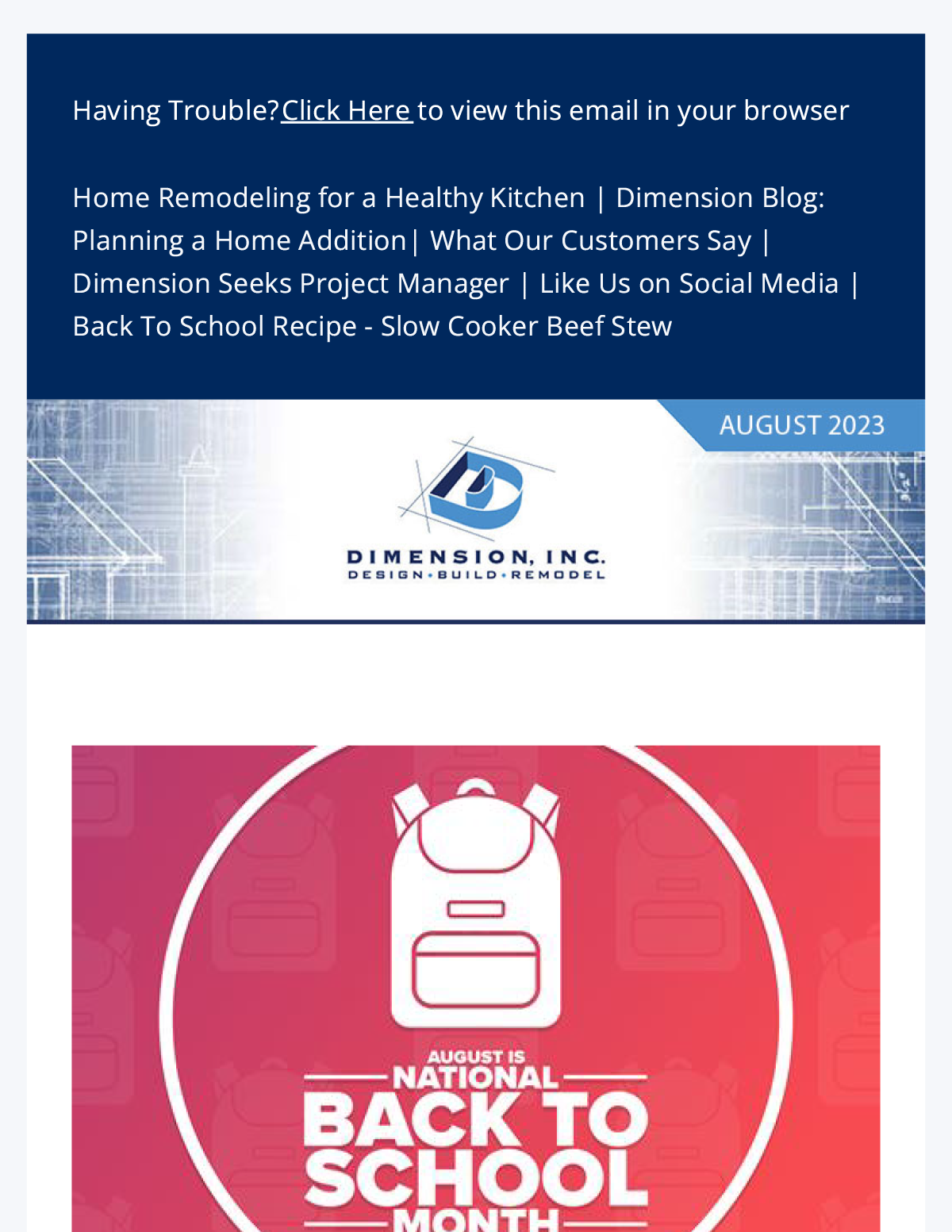 Dimension August 2023 E-Newsletter